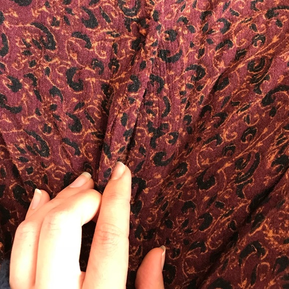 vintage earthy, floral button down tunic - Picture 6 of 6